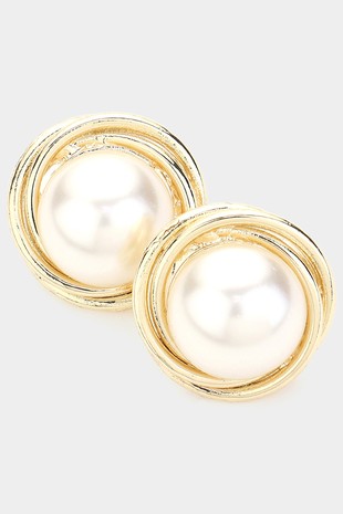 Sofia Gold Plated Pearl Stud Earrings