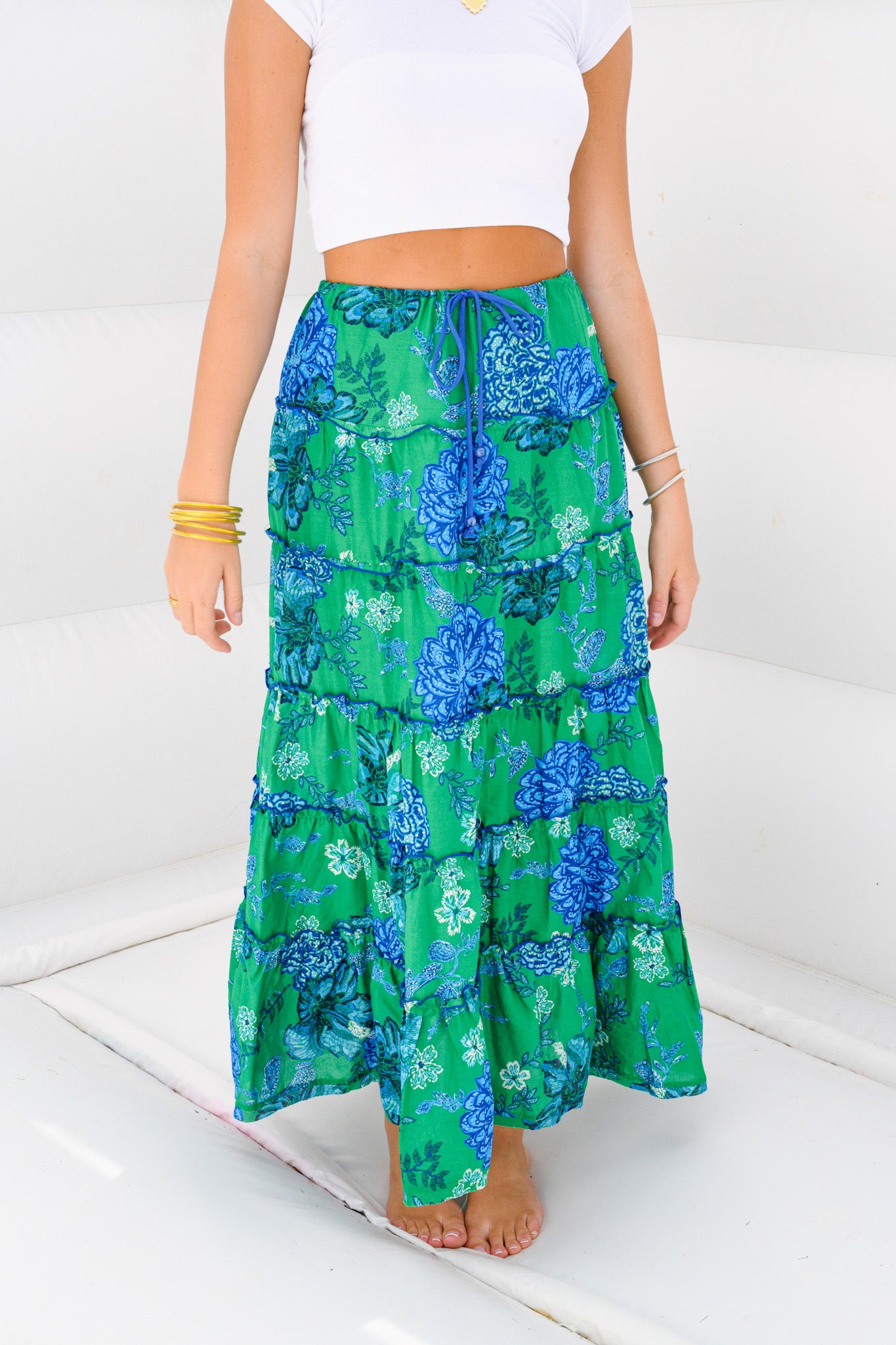 Sydney Maxi Skirt - Green/Blue