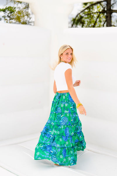 Sydney Maxi Skirt - Green/Blue