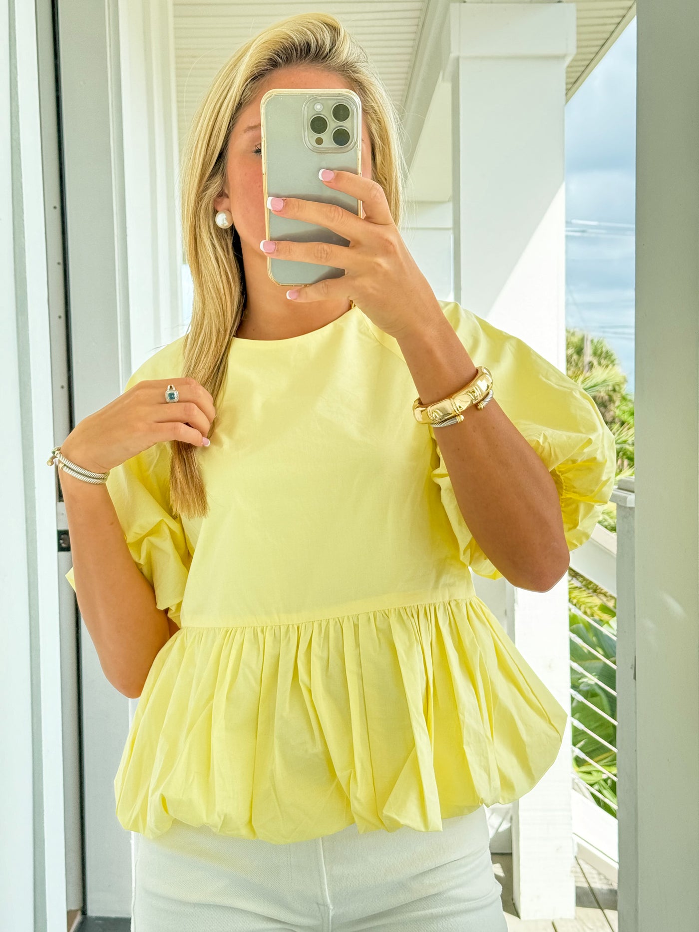 Ellie Bubble Top - Yellow