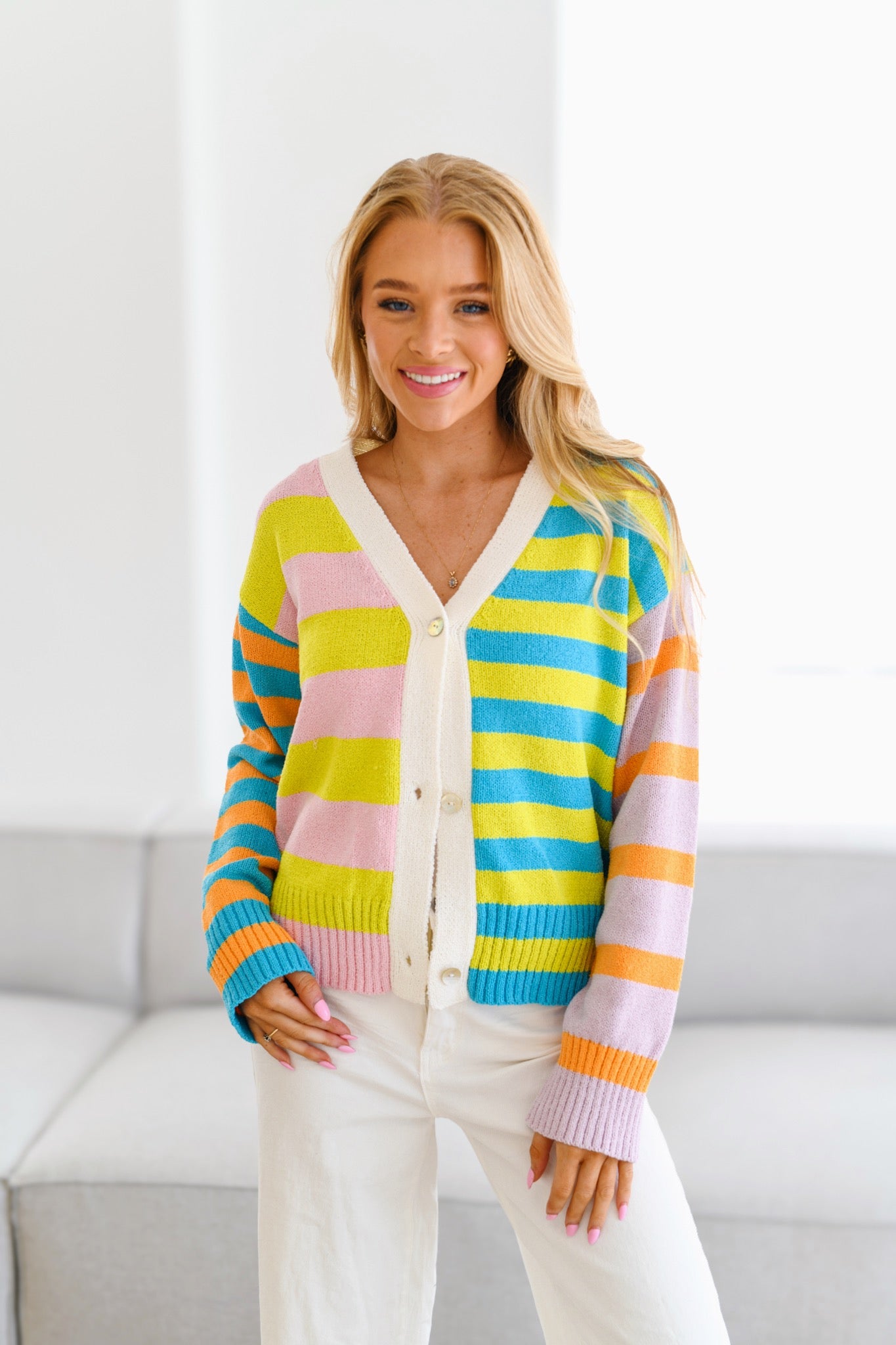 Alyssa Color-Block Cardigan-Multi