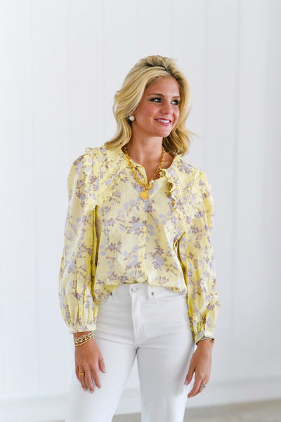 Livvy Floral Top - Yellow