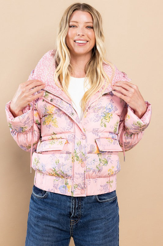 LOVE FANCY PUFFER JACKET - PINK