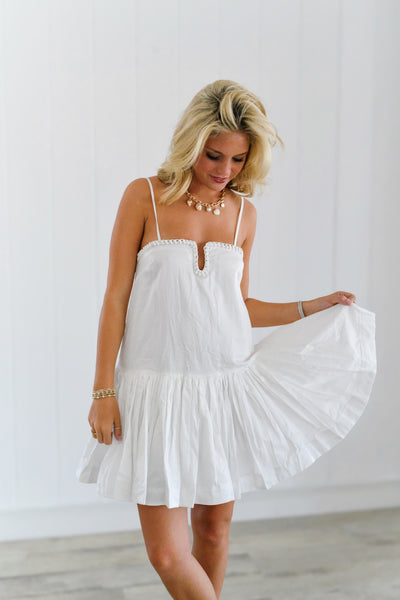 Emma Sweetheart Mini Dress - White