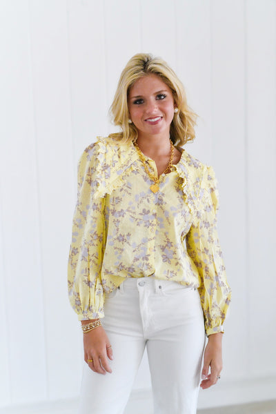 Livvy Floral Top - Yellow