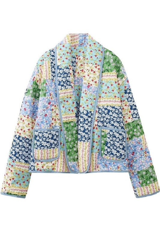 Laney Floral Patchwork Jacket - Blue/Green