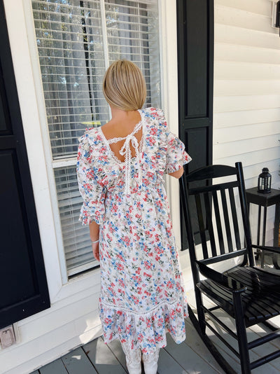 Kasey Cottage Floral Ruffle Maxi Dress