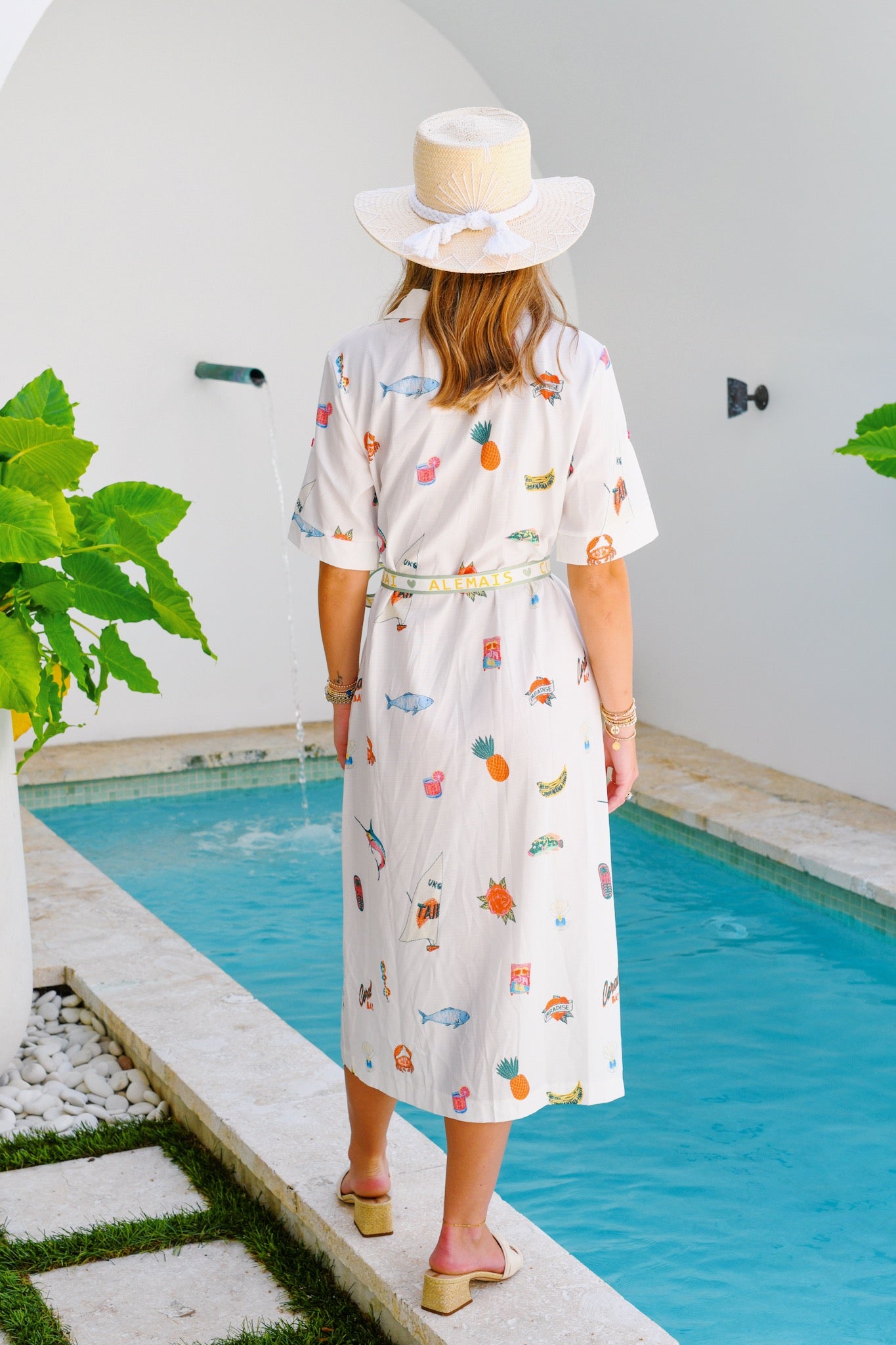 Aruba Button Front Midi Dress