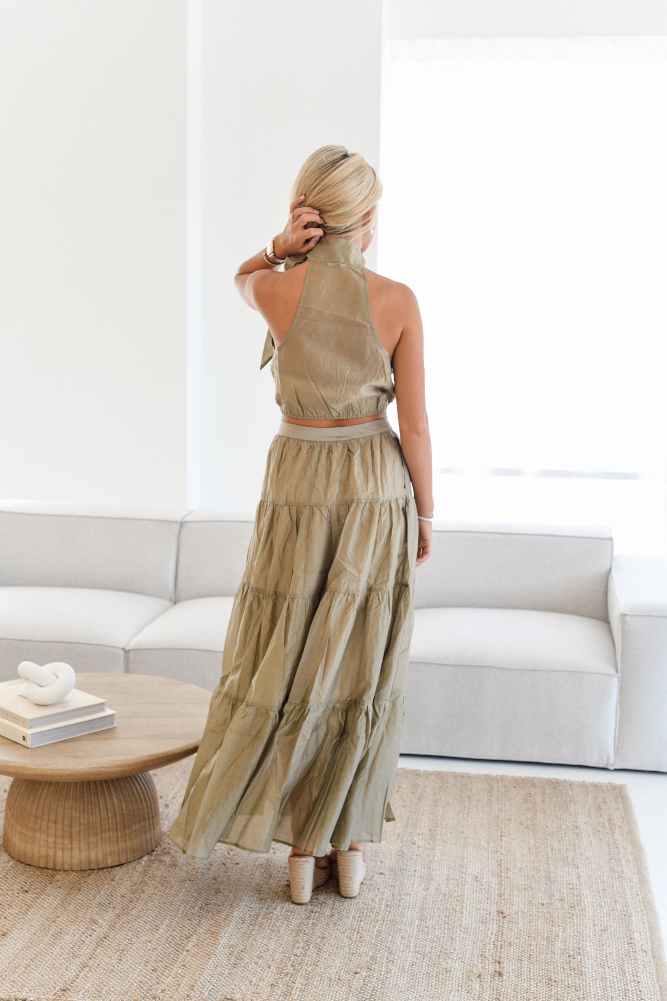 Kate Tiered Maxi Skirt - Tan