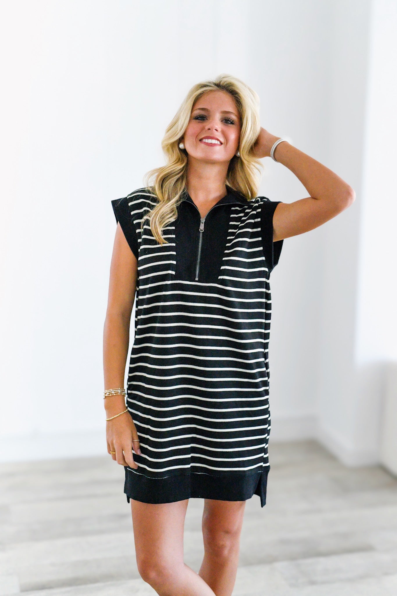 Pay Stripe Dress - Black