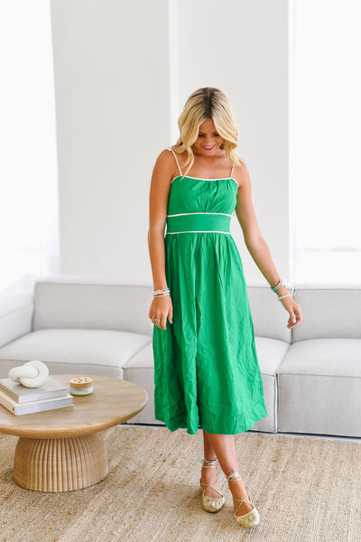 Rey Midi Dress-Kelly Green