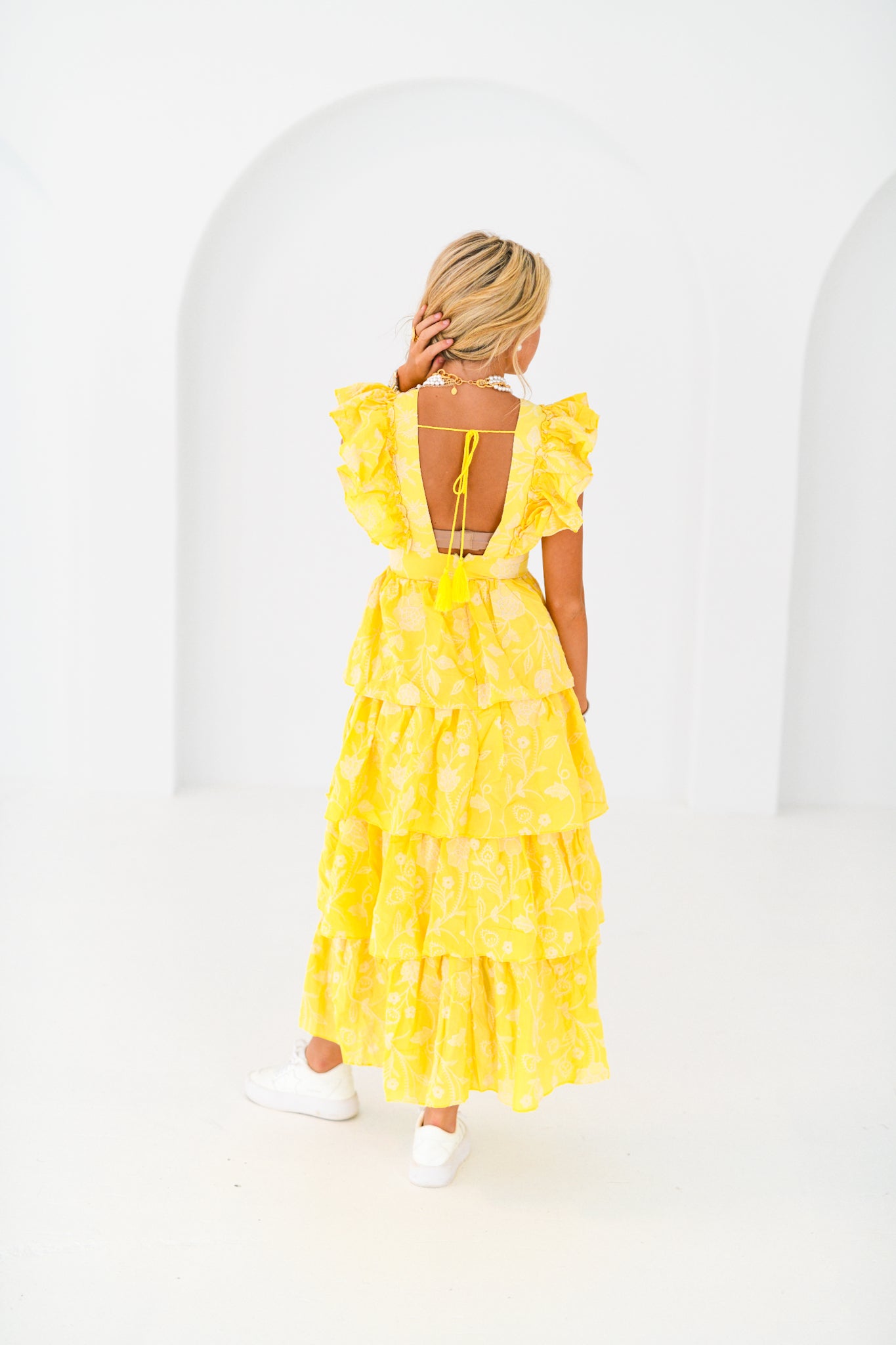 Macy Ruffle Dress - yellow