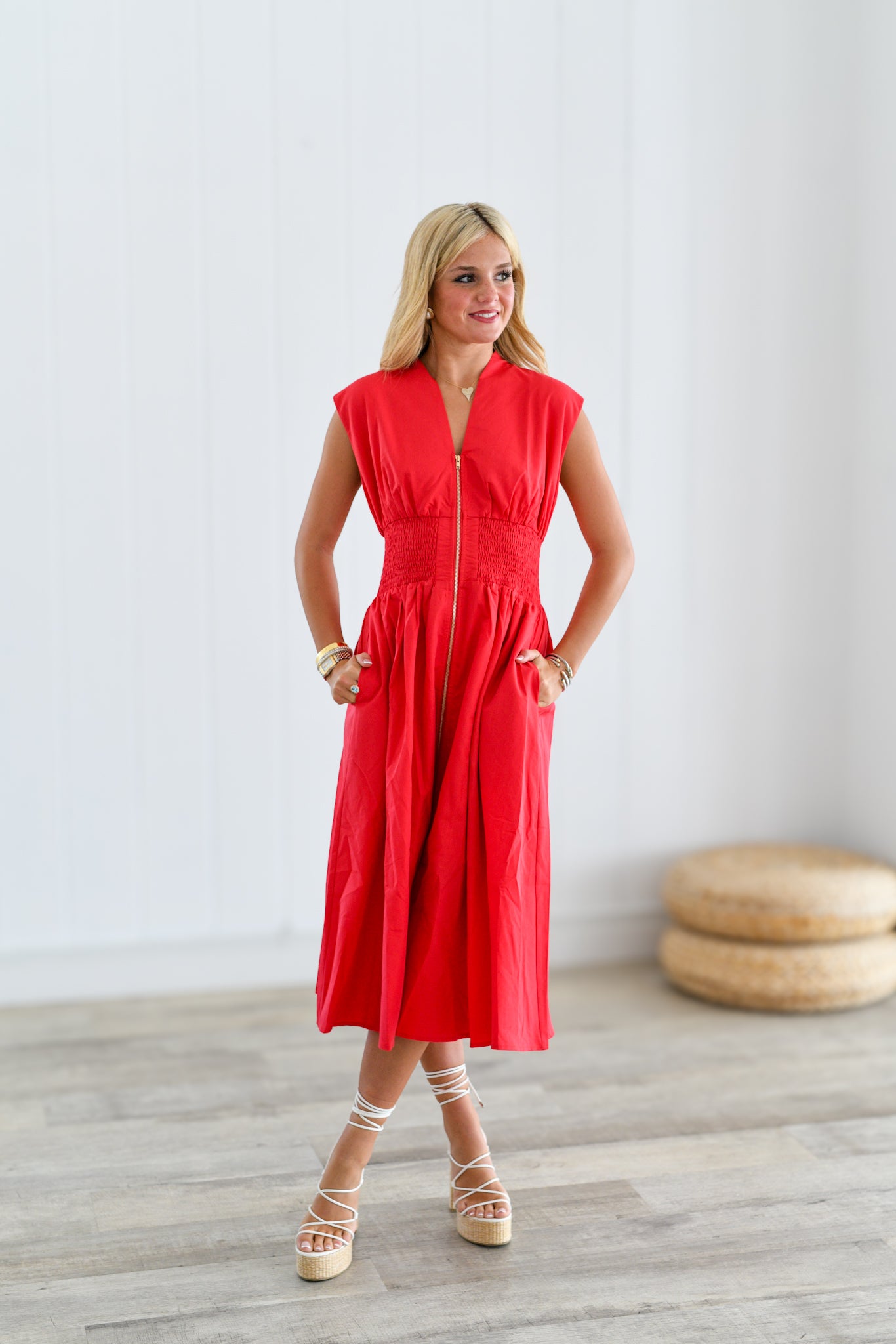 Lexi Midi Dress - Red