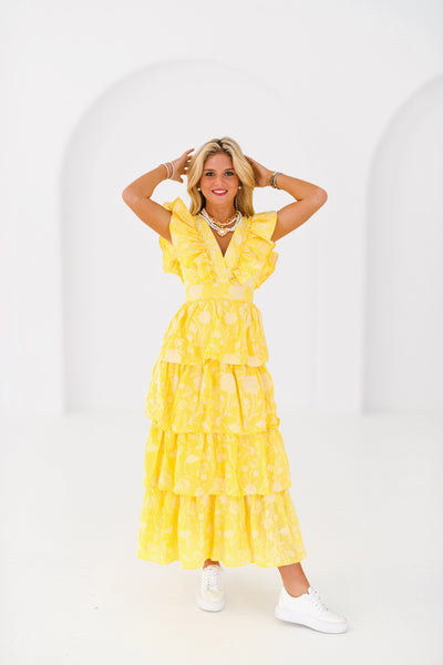 Macy Ruffle Dress - yellow