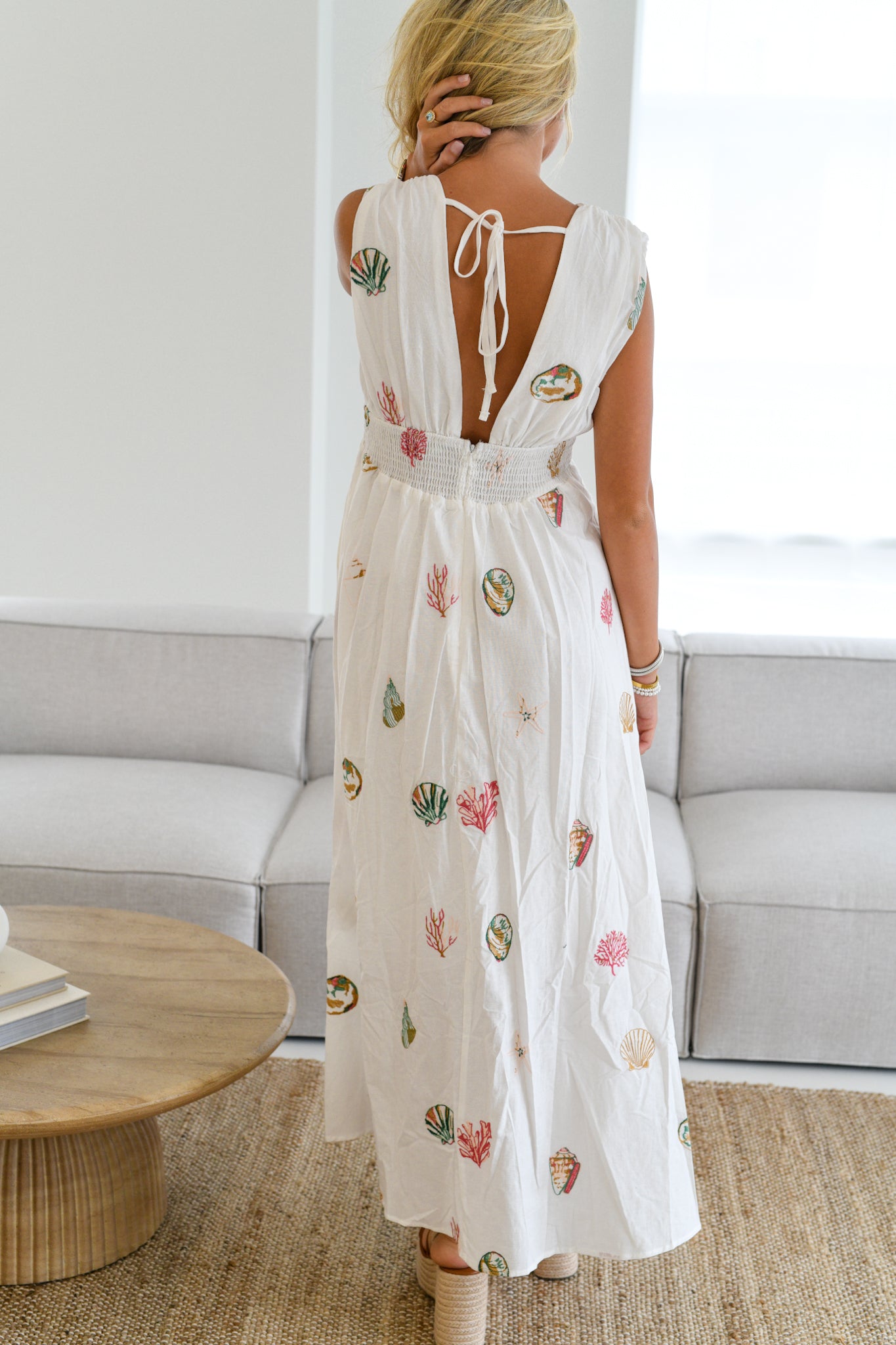 Jordan Seashell Maxi Dress - Off White