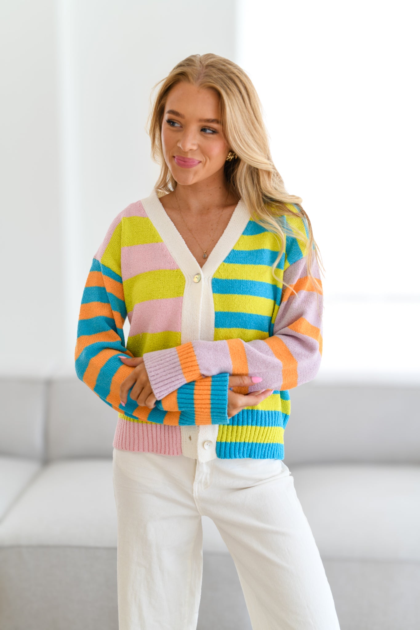 Alyssa Color-Block Cardigan-Multi