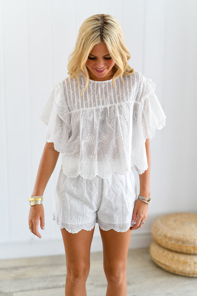 Roxie Ruffle Set - White