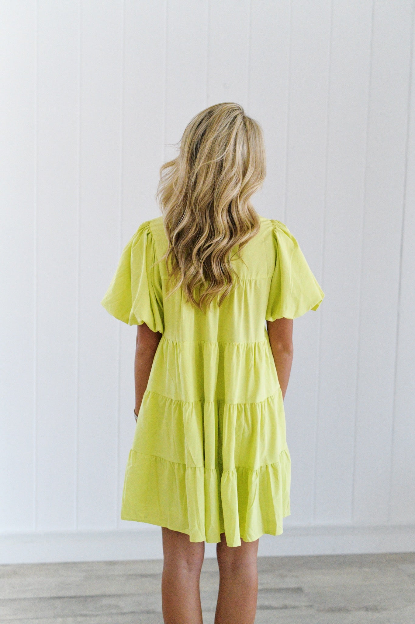 Jordan Collared Mini Dress - Lime