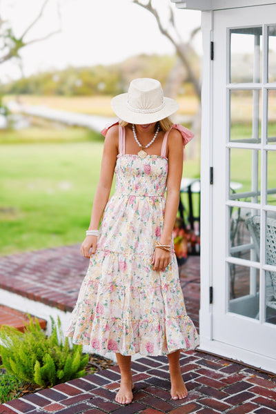 Lacey Dress - Pink Yellow Floral