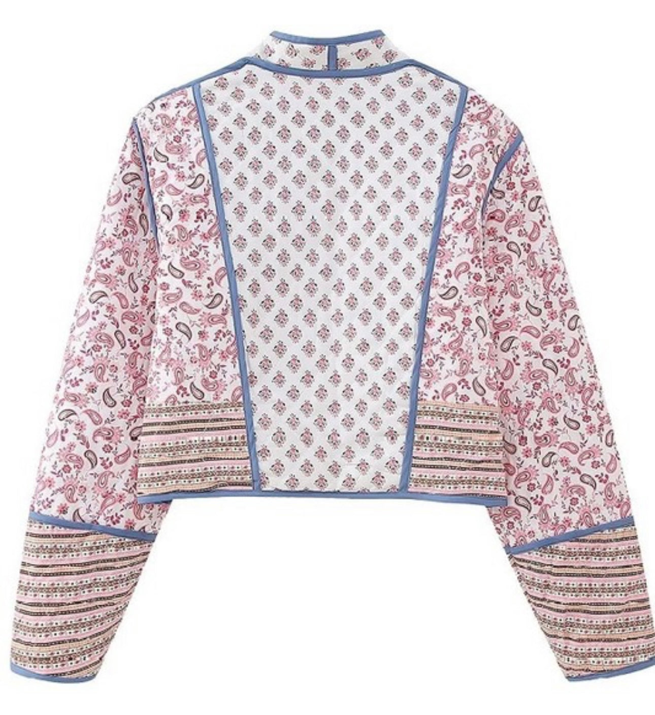 Reversible Varsity jacket - Floral denim – amnotboutique