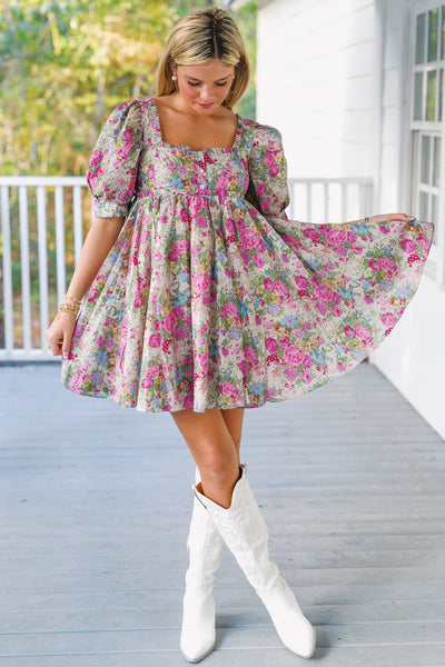 Bobbie Mini Dress - Floral Printed