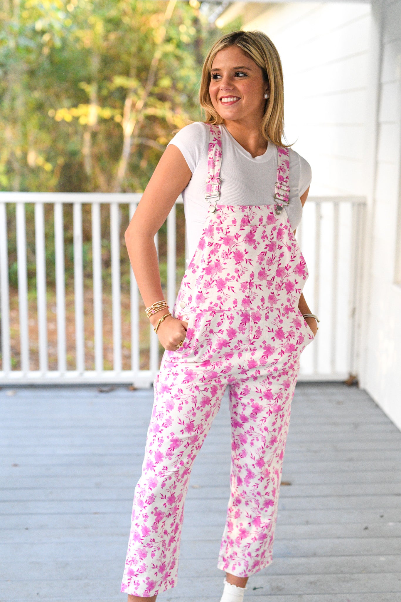 Sam Pink Floral Overall Pant