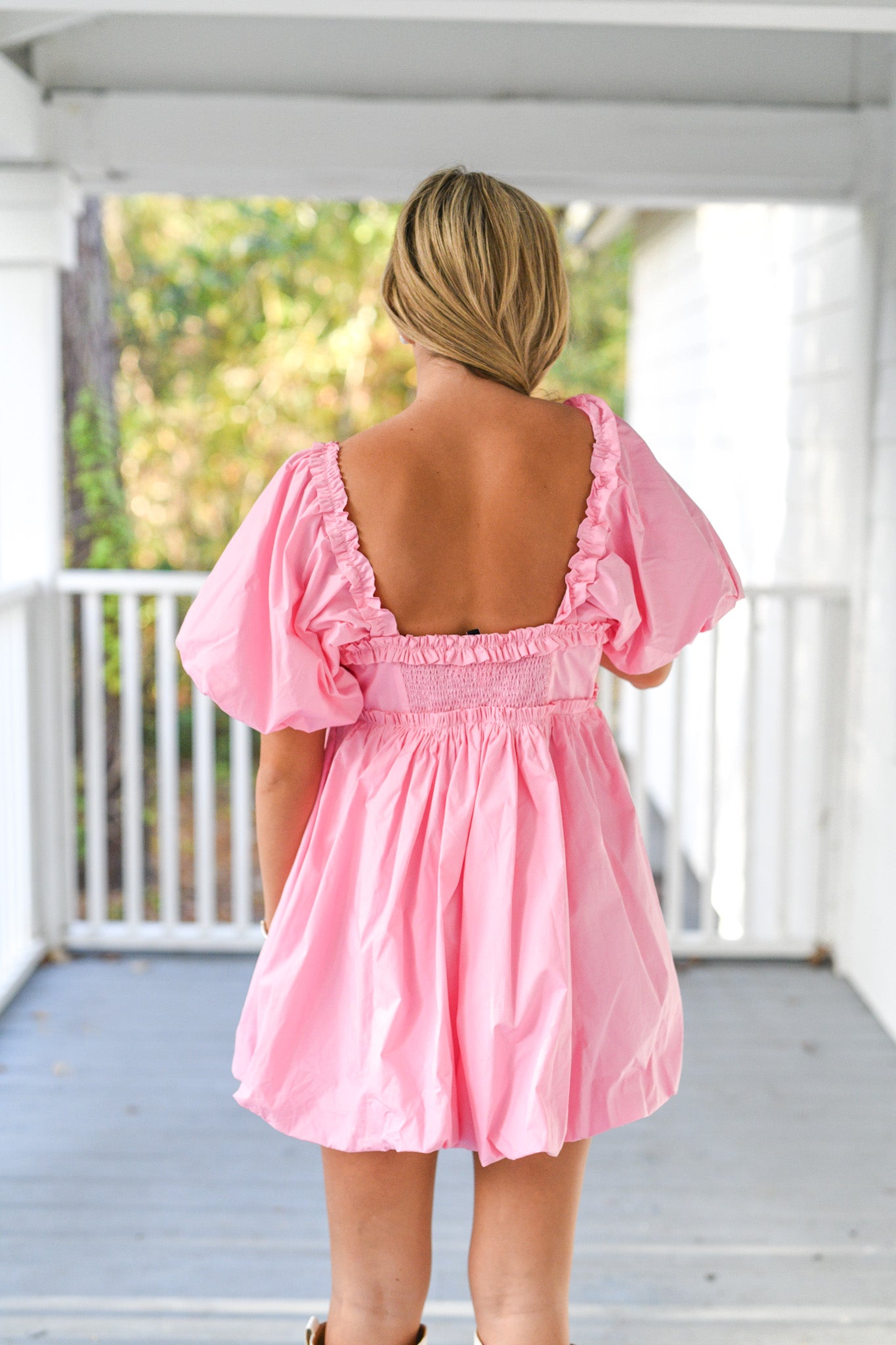 Kenzie Bubble Mini Dress - Baby Pink