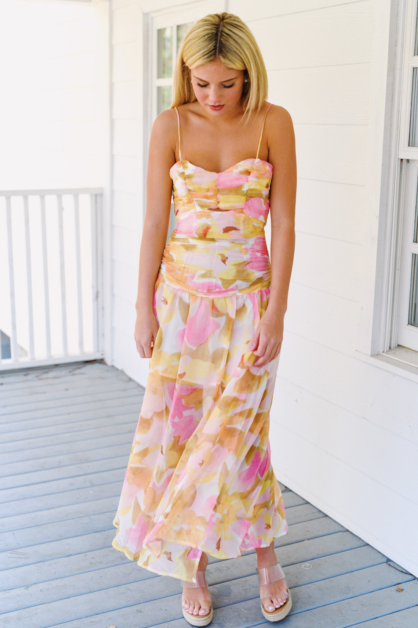 Rachel Flowy Maxi Dress - Pink Multi