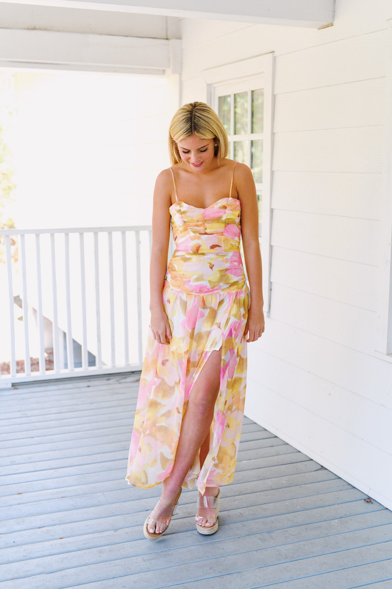 Rachel Flowy Maxi Dress - Pink Multi