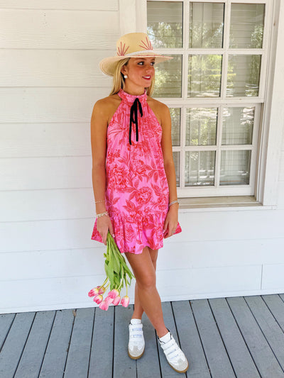 Blakey Floral Printed Dress - Pink