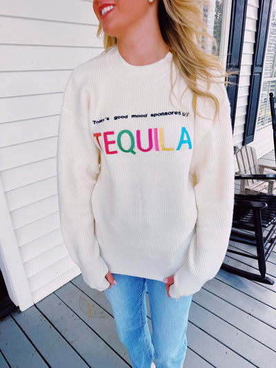 Tequila Embroidered  Sweater - Ivory