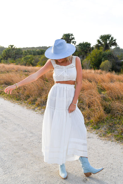 Sarah Lace Maxi Set - White