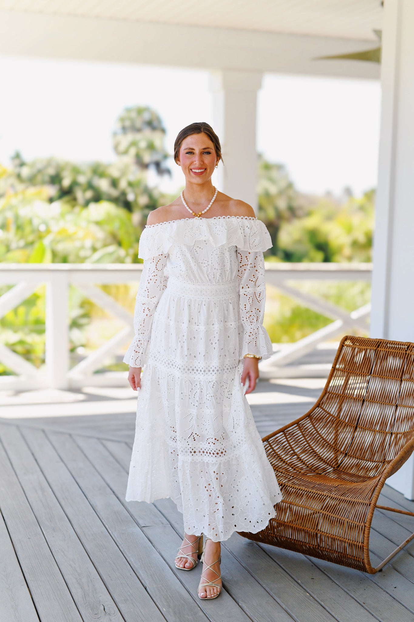 Allison Off Shoulder Lace Dress - White