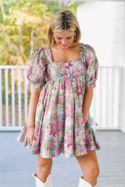 Bobbie Mini Dress - Floral Printed