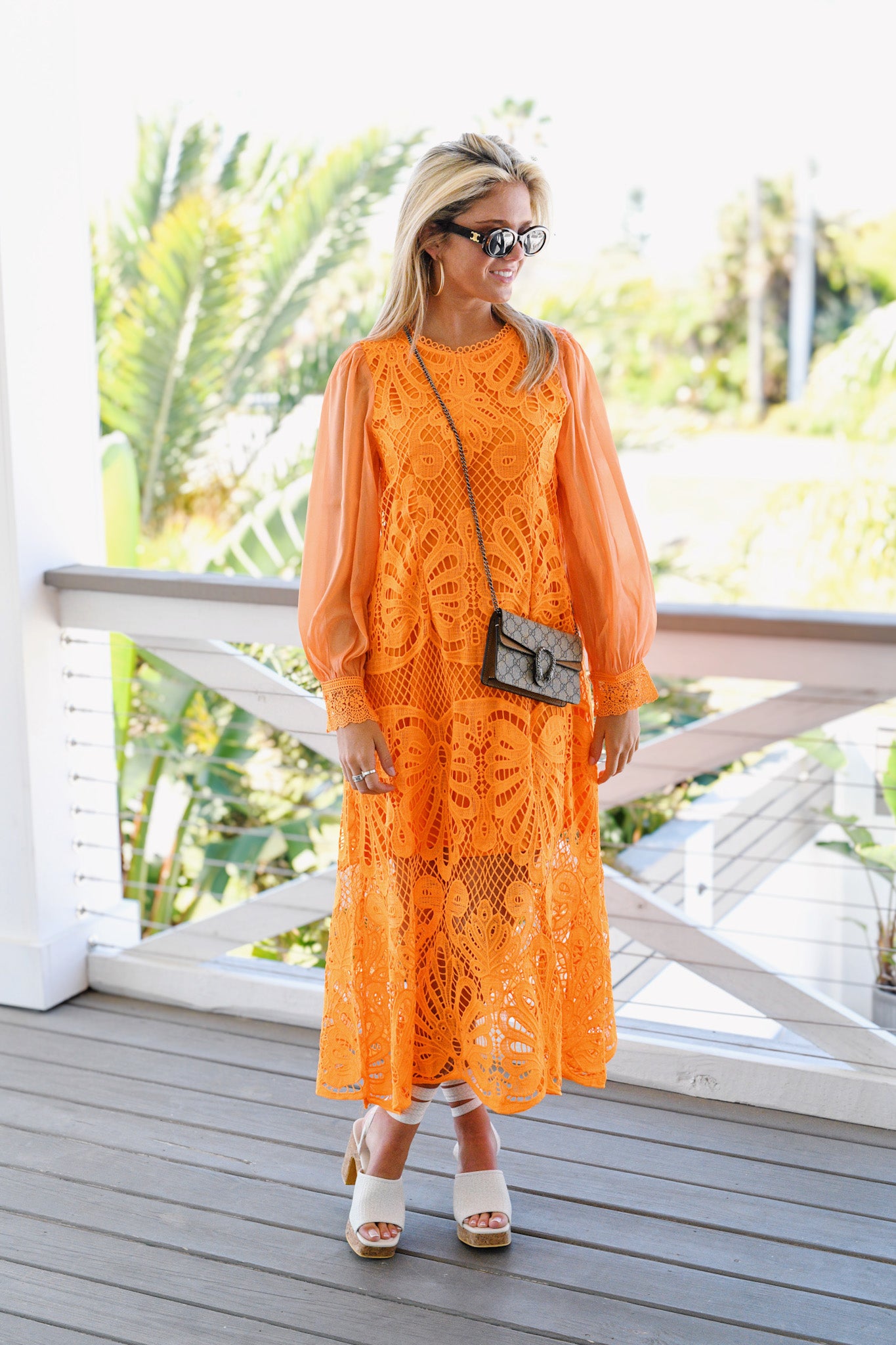 Kally Lace Maxi Dress - Orange