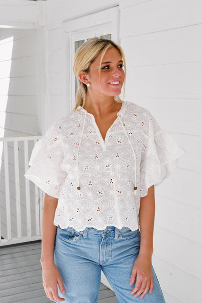Stacey Top - White Lace