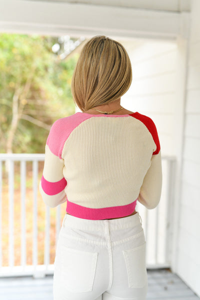 Julia Long Sleeve Color Block Stripe Knit Top