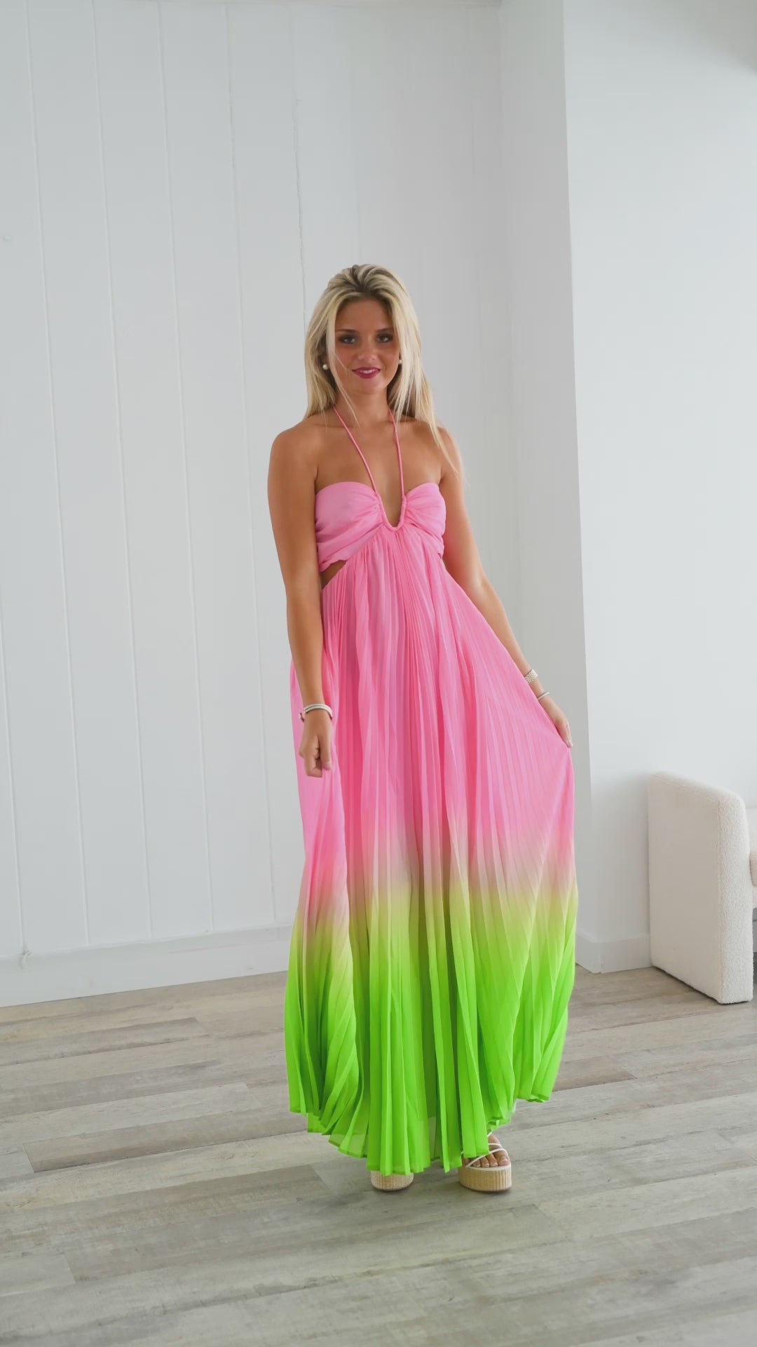 Alyssa  Maxi Dress - Pink/Lime