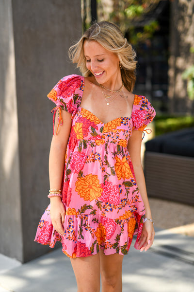 Lulee Dress - Pink/Orange