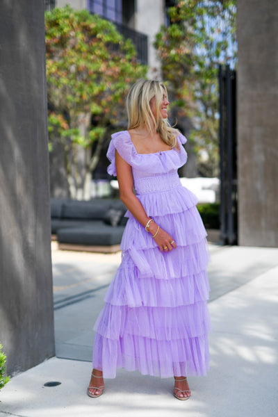 Bently Ruffle Tiered Maxi Dress - Lavender