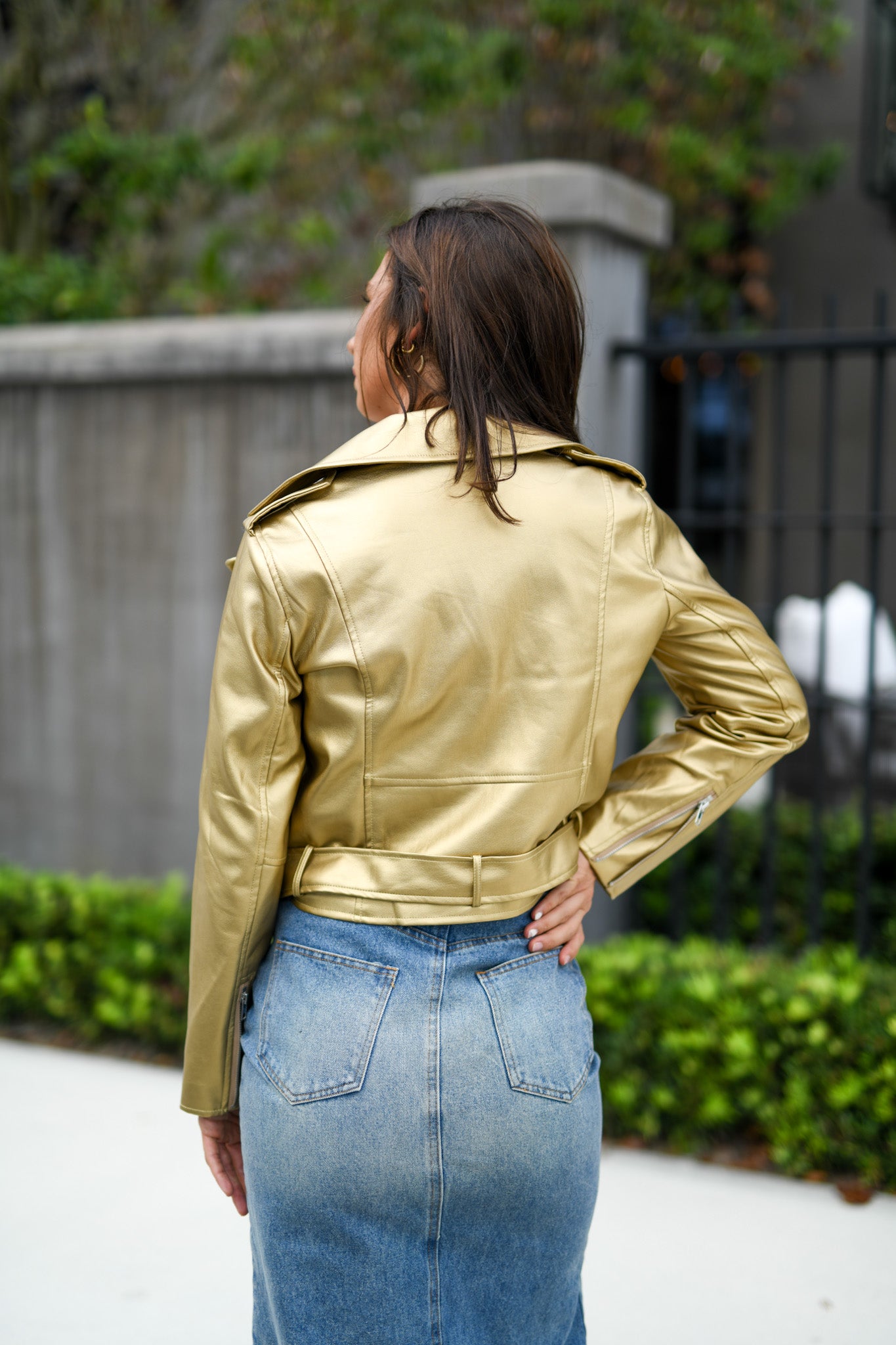 Liz Leather Jacket - Gold